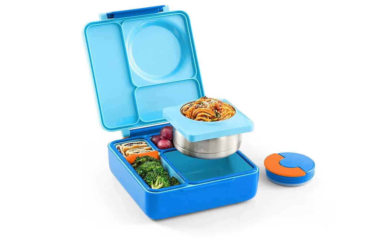 omielife bento lunch box in blue.