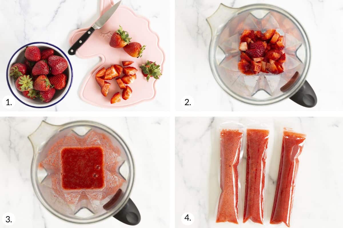 how to make ice pops in grid of 4 images