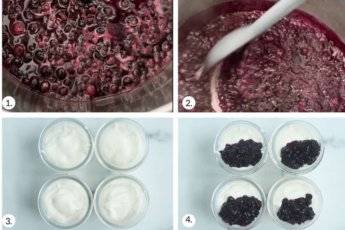 step by step instructions on how to make blueberry yogurt