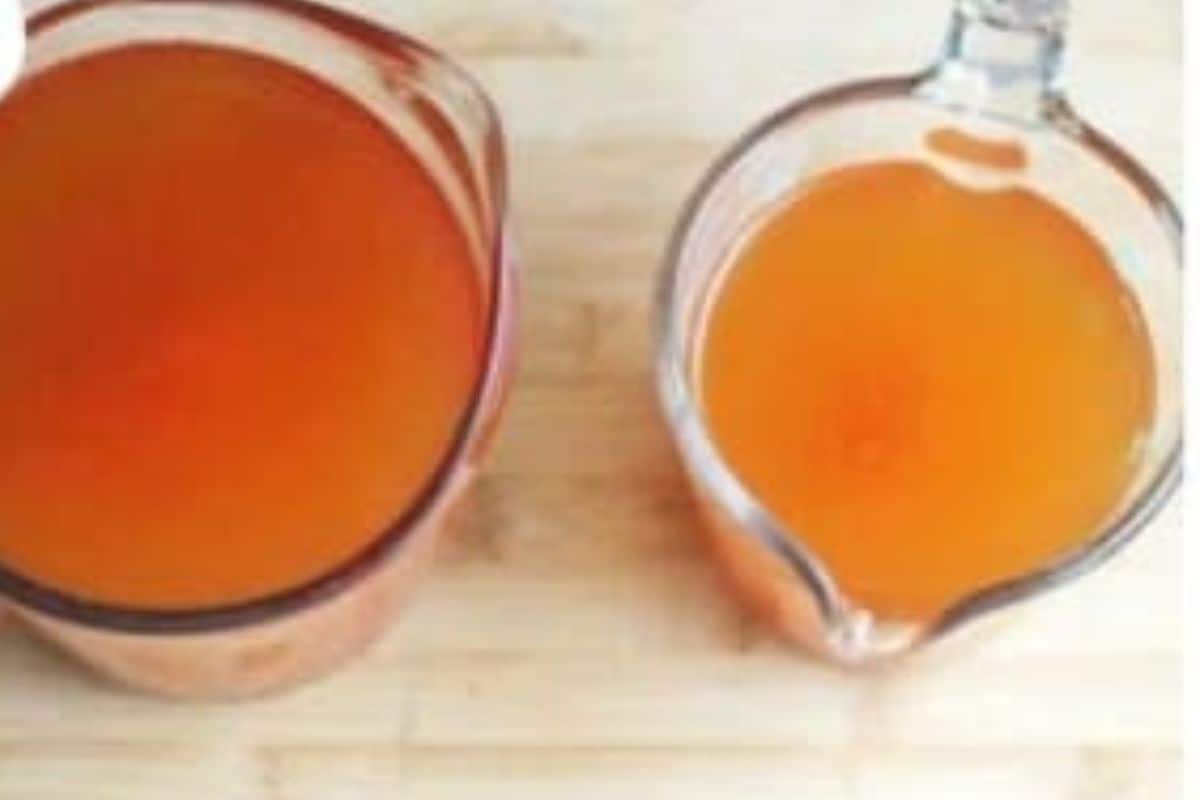 Juice from tomatoes separated for tomato sauce.