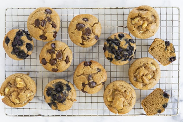 peanut butter muffins on cooling rack