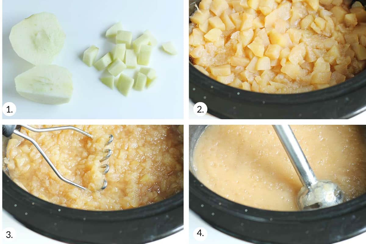 how to make crockpot applesauce step by step.