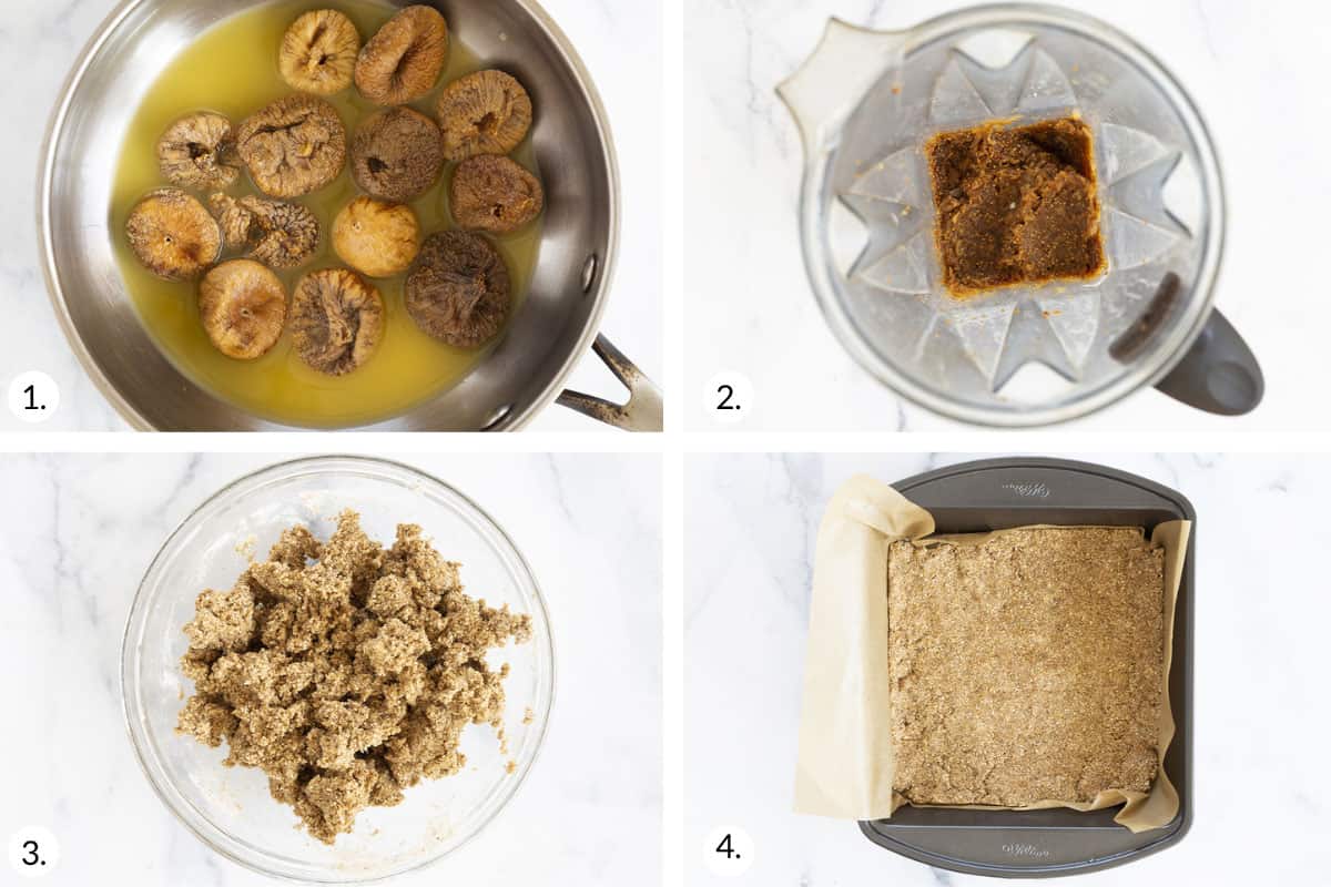 how to make fig bars step by step in grid of four.