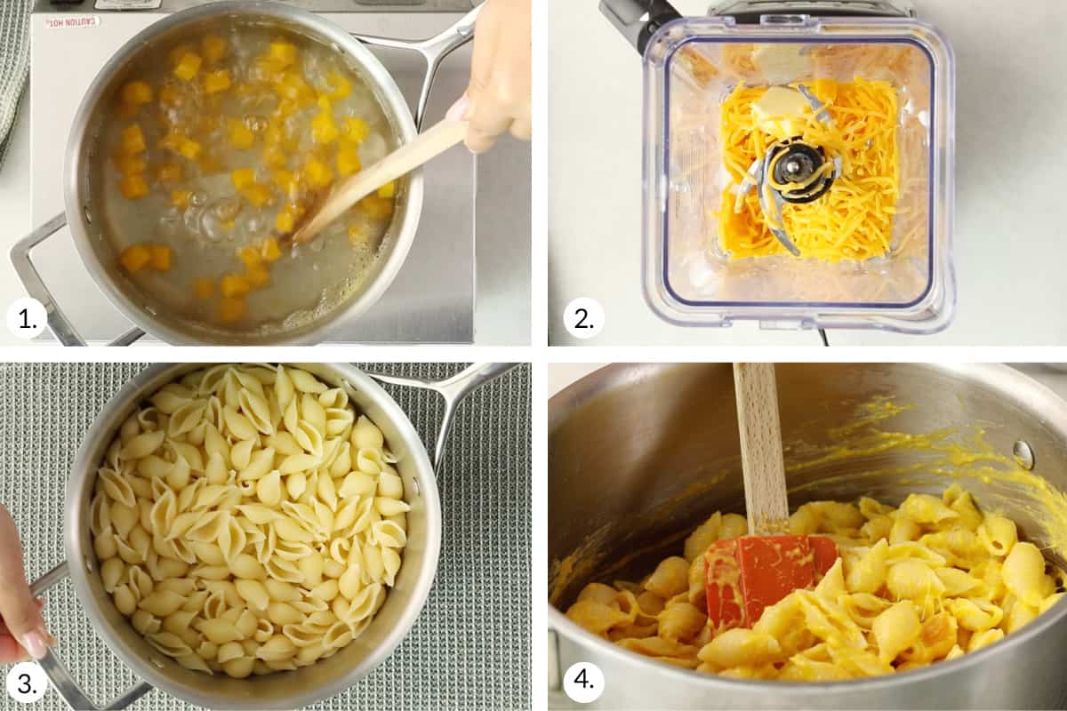 how to make butternut squash mac and cheese step by step.