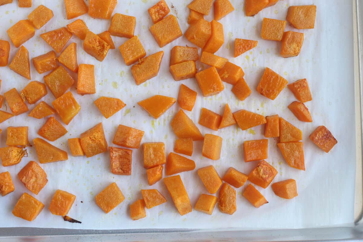 butternut squash cut into cubes for mashed butternut squash.