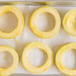spaghetti squash on baking tray.