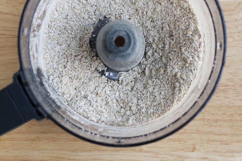 grinding oats in food processor.