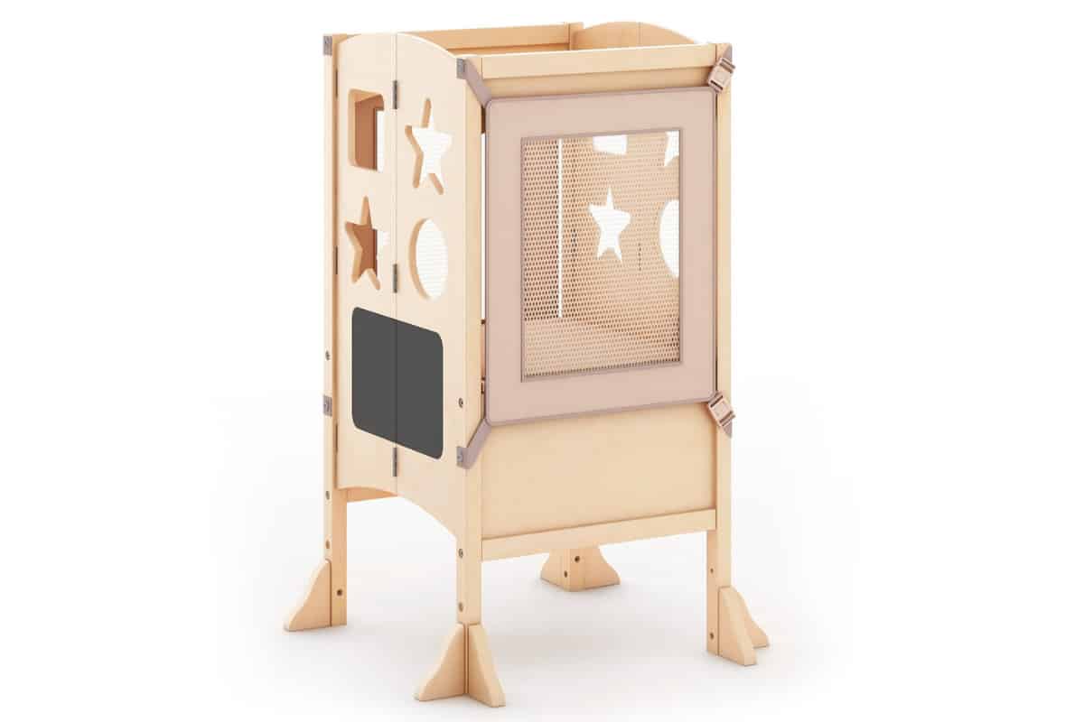 guidecraft kitchen helper toddler learning tower in natural.