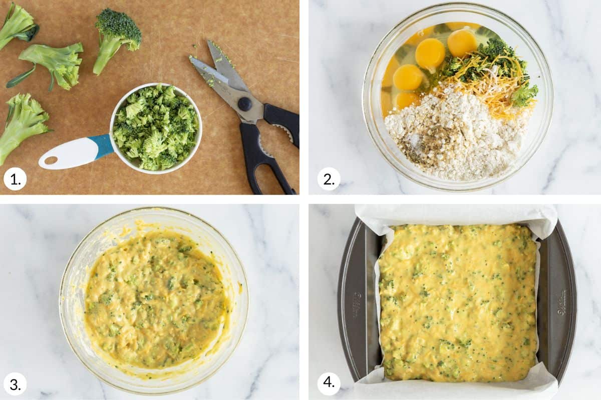how to make easy egg bake in grid of 4 images