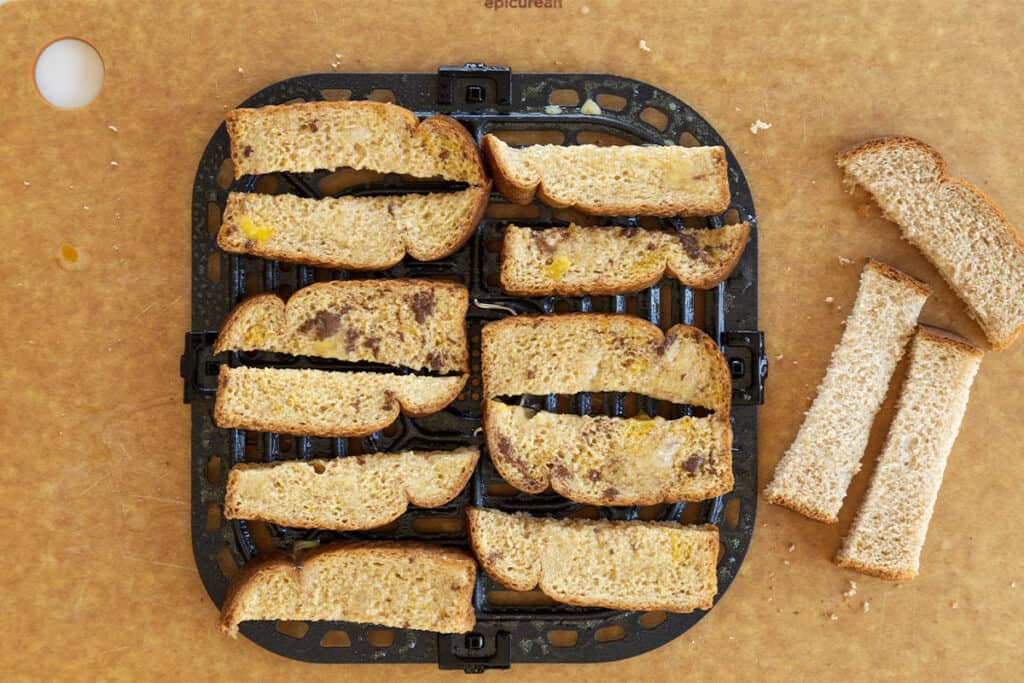 french toast sticks on air fryer tray