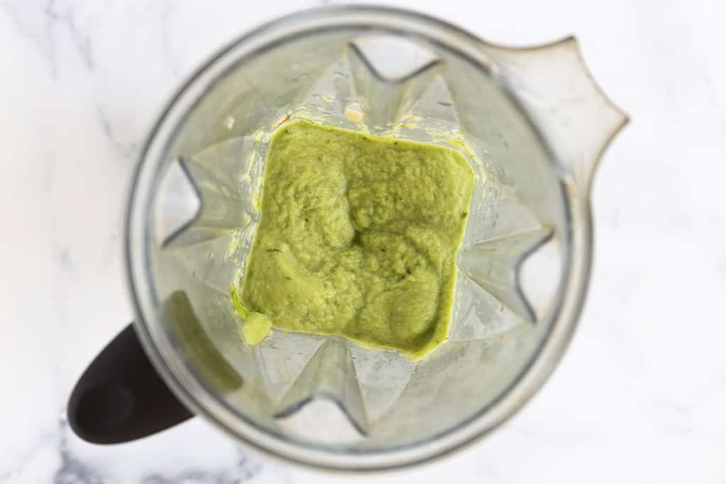 Brussel sprout puree in blender.