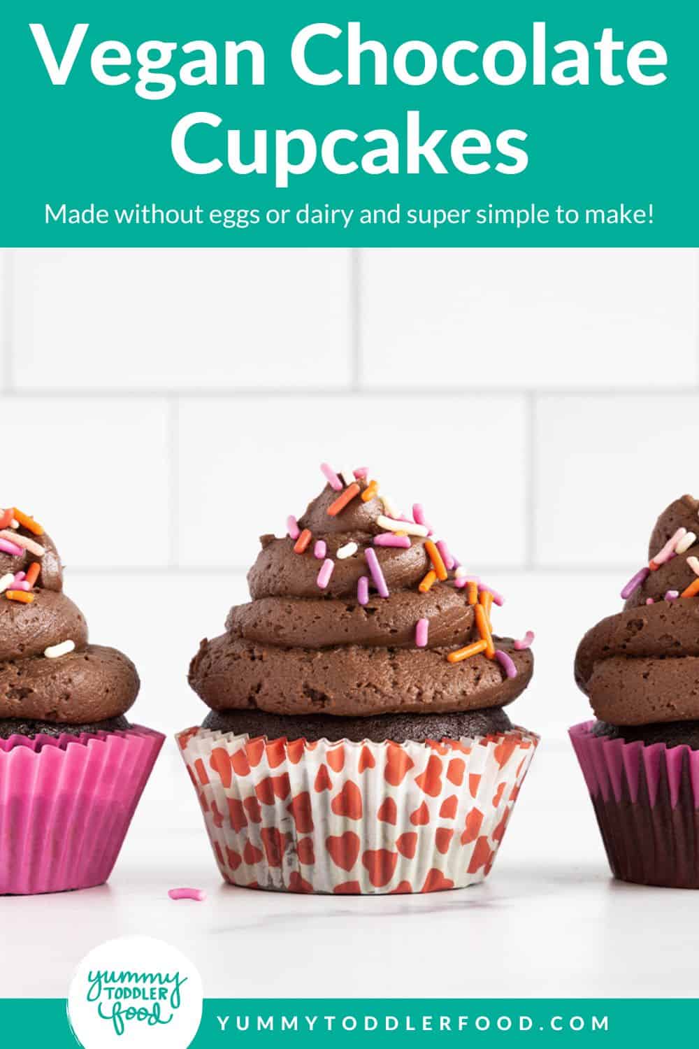 how to make vegan chocolate cupcakes in grid of 4 images.
