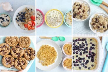 oatmeal recipes in grid of six images.
