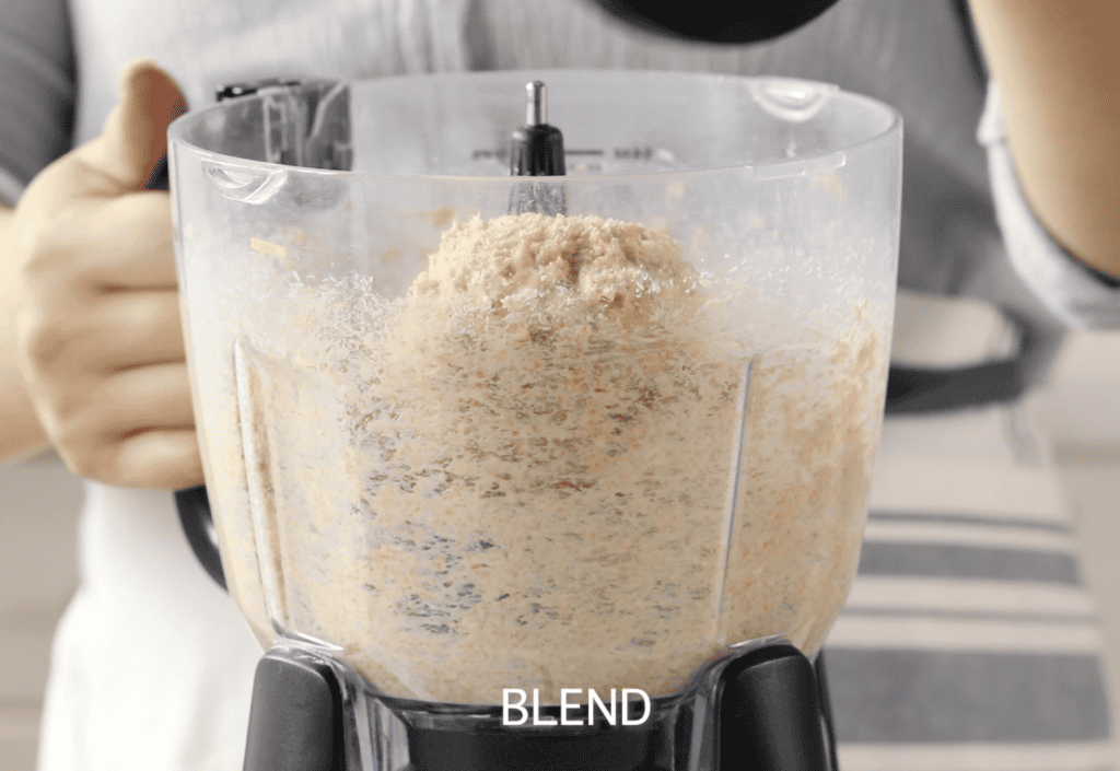 Dough for cheese crackers in food processor.
