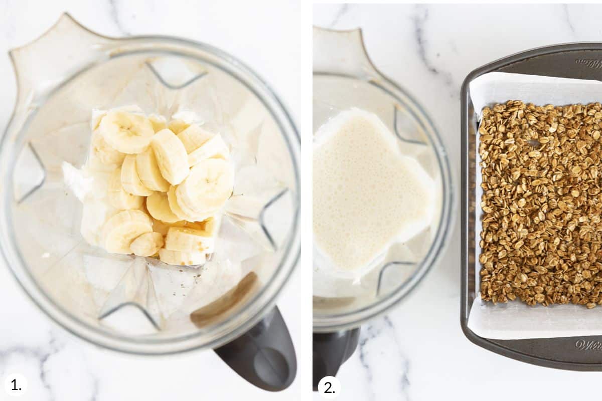 how to make yogurt bars in grid of images.