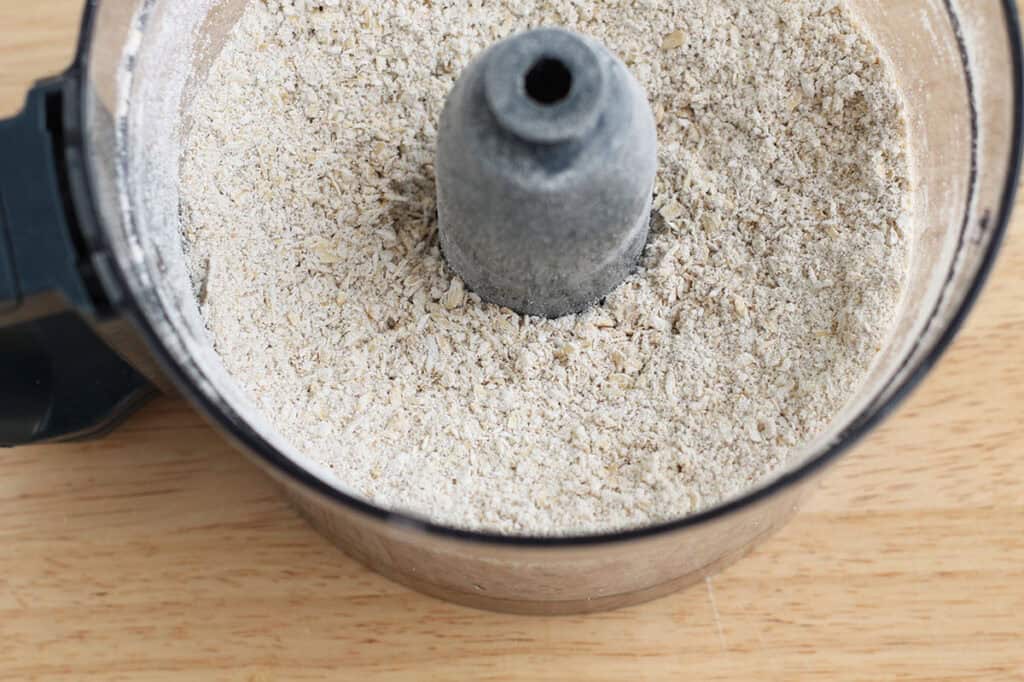 ground up rolled oats in food processor.