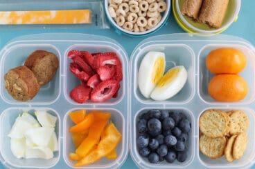 easy lunchboxes snack box packed for toddlers.