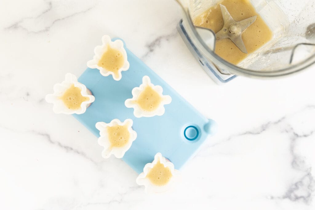 banana puree with rocket pop molds.