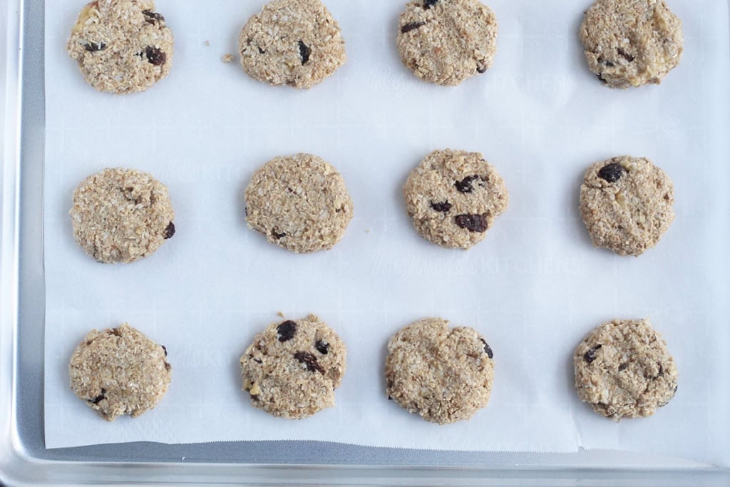 Breakfast cookies on baking sheet.