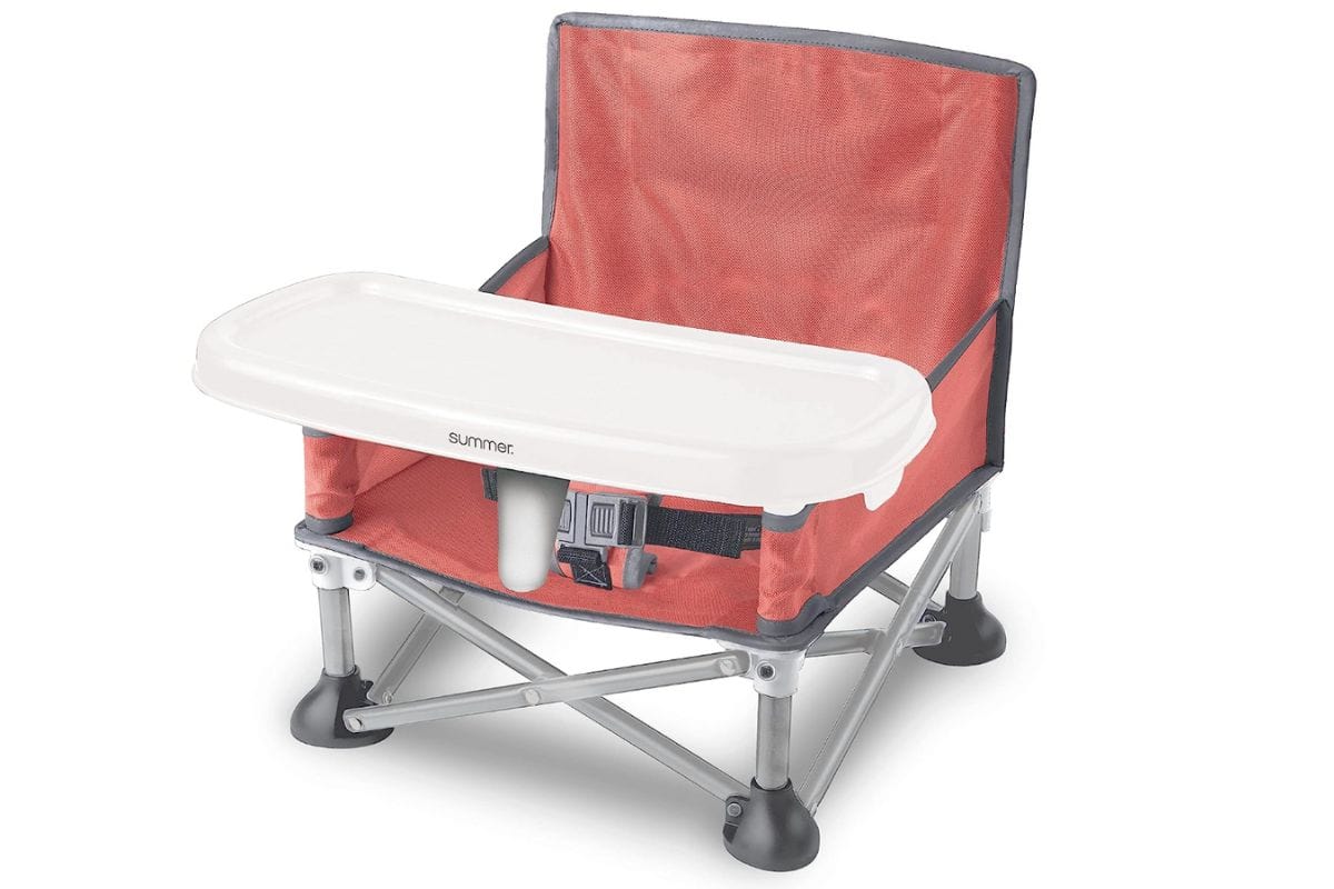 Summer portable high chair in red.