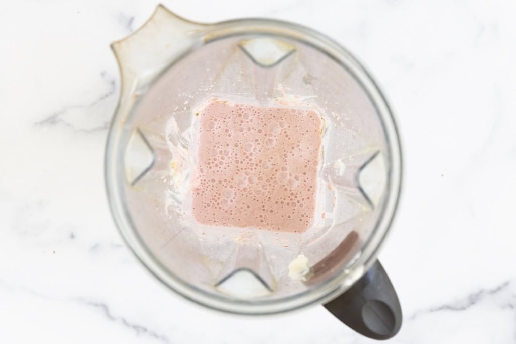 Blended overnight oats in blender.