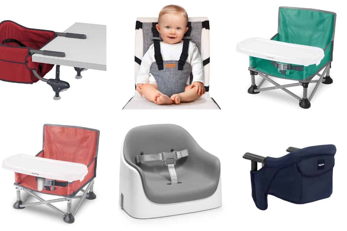 portable highchairs in grid of six options.