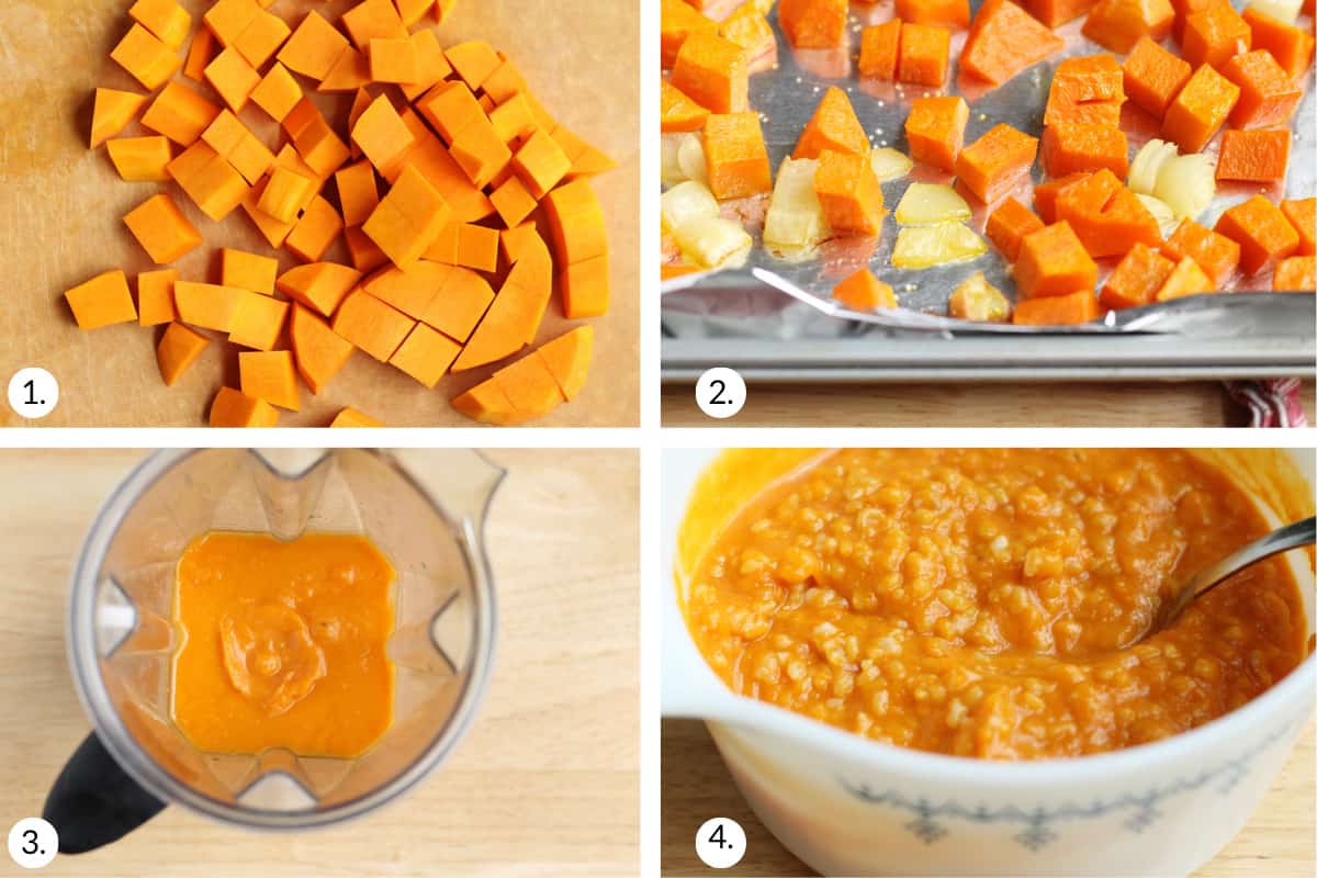 how to make butternut squash risotto step by step.