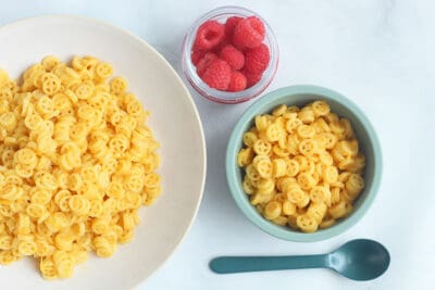 sweet potato mac and cheese on counter.