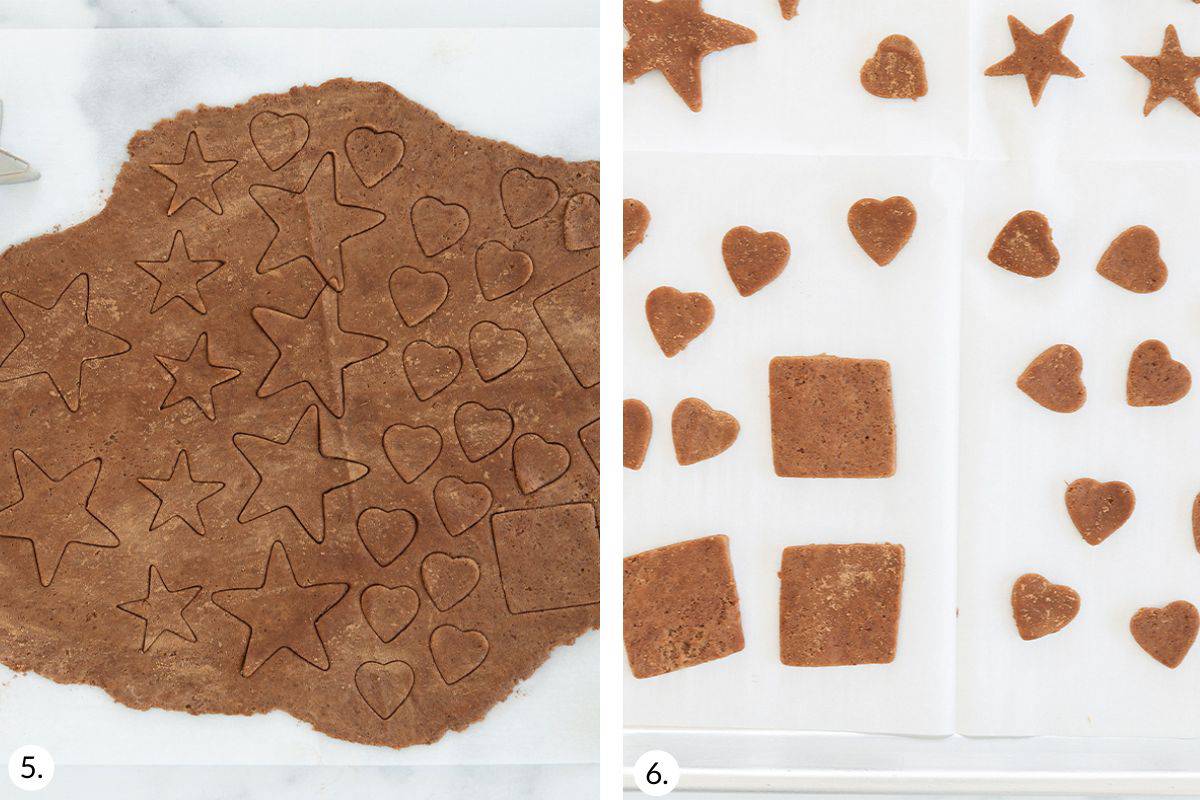 how to make chocolate sugar cookies in grid of images.