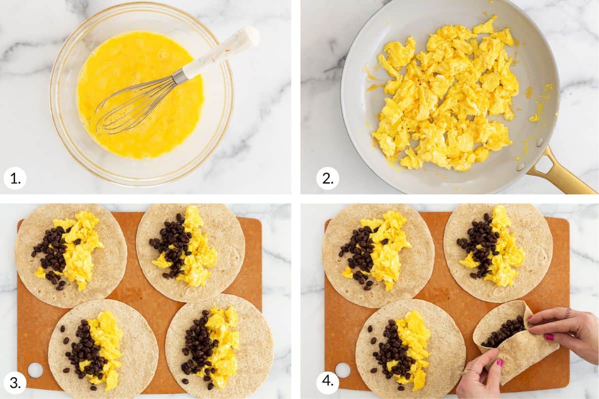 breakfast burrito steps to make.