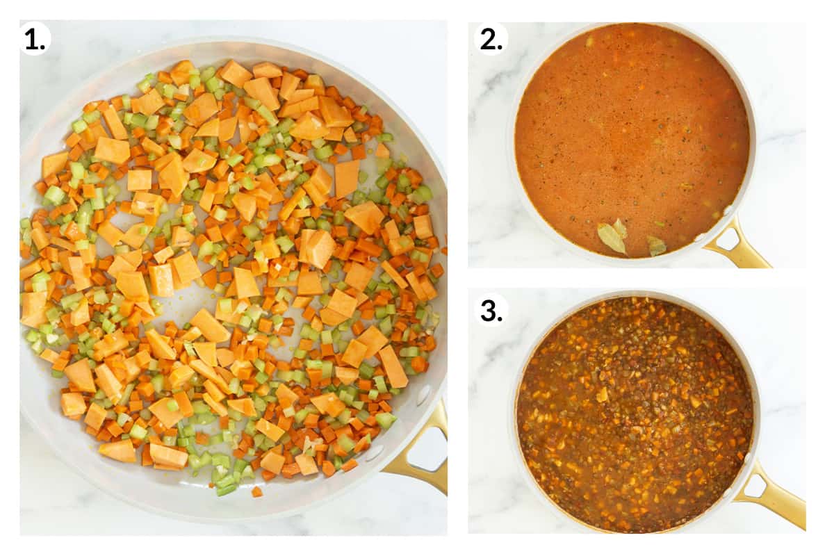 how to make vegetarian lentil soup in grid.