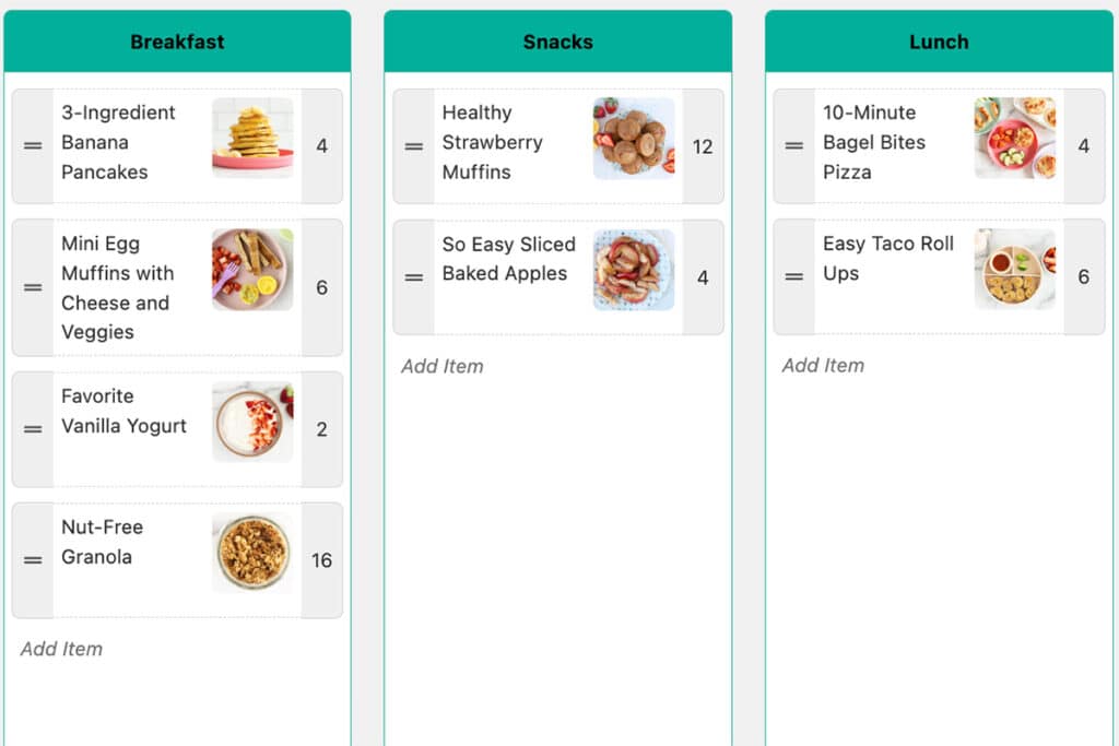 meal plan example