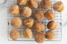 Donut muffins on cooling rack.