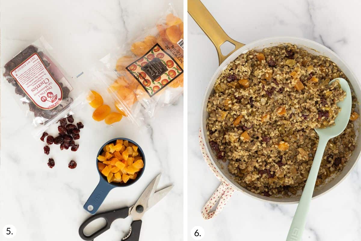 how to make lentils and rice in grid of images (1).