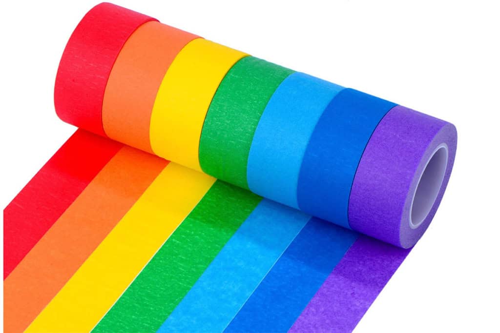 colored masking tape rolls.