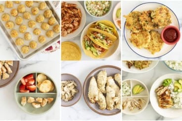 Top Ten Chicken Recipes in grid of images.