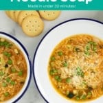 Vegetable noodle soup pin.