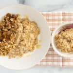 Sweet potato oatmeal in two white bowls.
