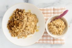 Sweet potato oatmeal in two white bowls.
