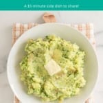 mashed potatoes with broccoli pin.