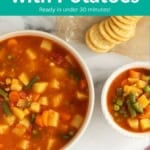 Vegetable soup with potatoes pin.