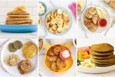 BLW pancake recipes in a grid of images.