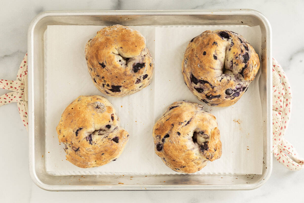 Blueberry Bagels (3 Ingredients)