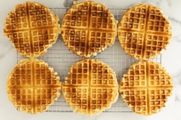 waffles on cooling rack.