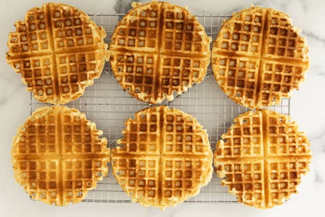 waffles on cooling rack.