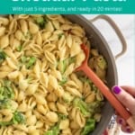 Creamy broccoli cheddar pasta pin.