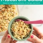 Chicken macaroni salad pin.