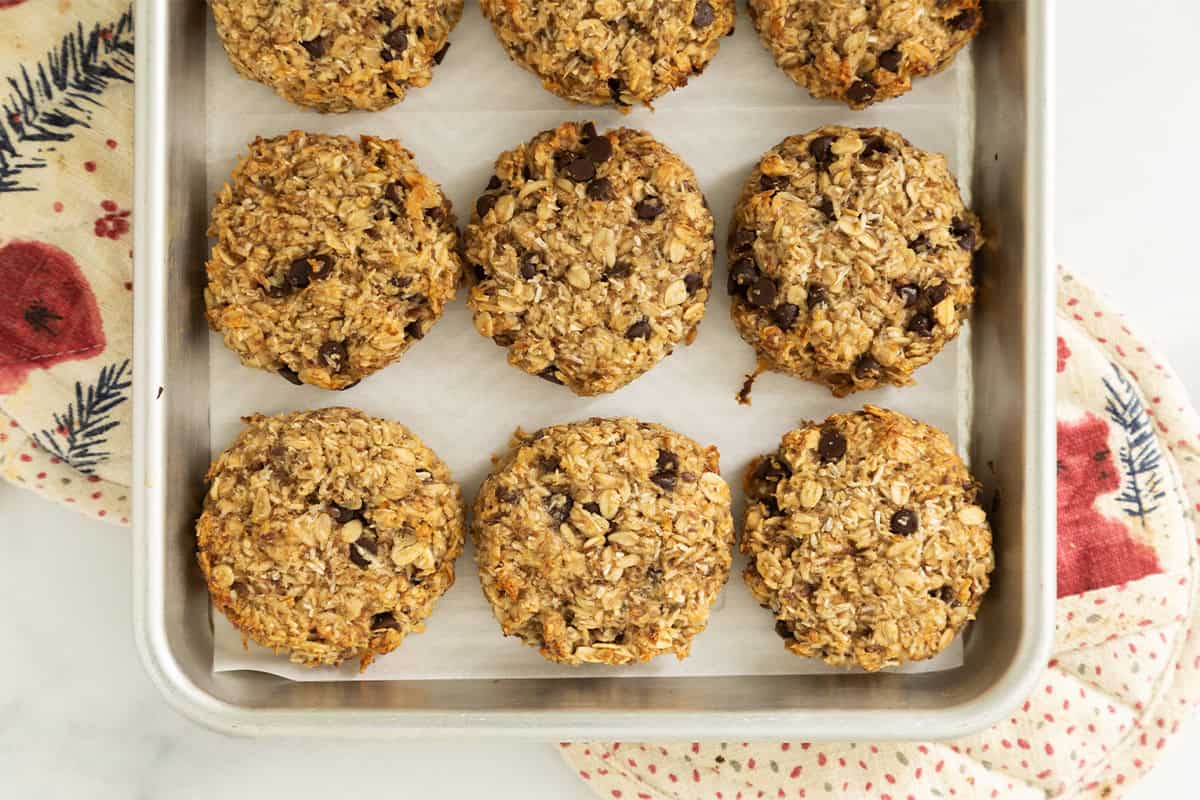 Breakfast cookies on baking sheet.
