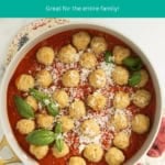 Chicken parmesan meatballs pin.