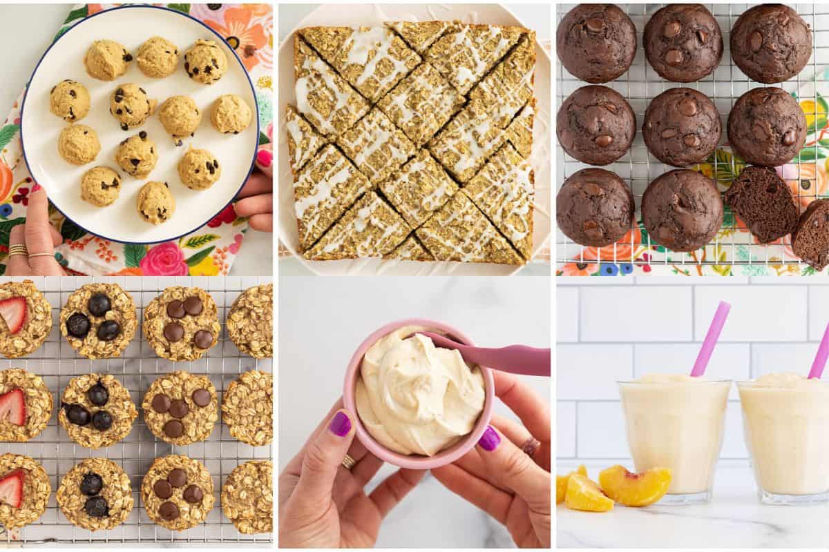 Iron rich snacks in a grid of six images.